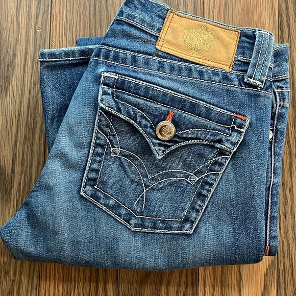 Vintage PLASTIQUE BY GLY JEANS 1363 Bootcut Flare denim size 28 - Picture 14 of 16